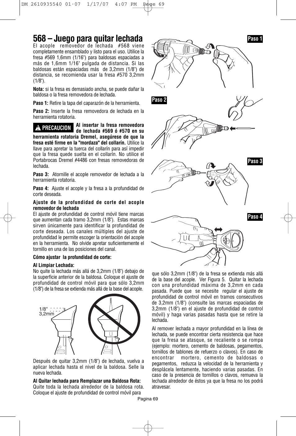 568 – juego para quitar lechada | Dremel F013039519 User Manual | Page 69 / 88