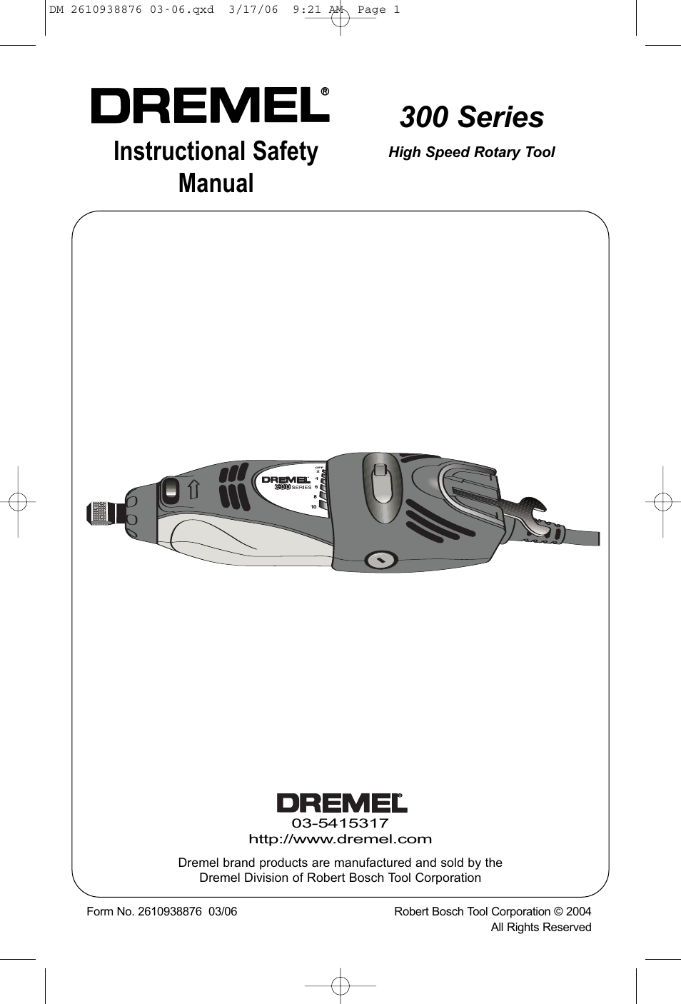 Dremel 03-5415317 User Manual | 24 pages