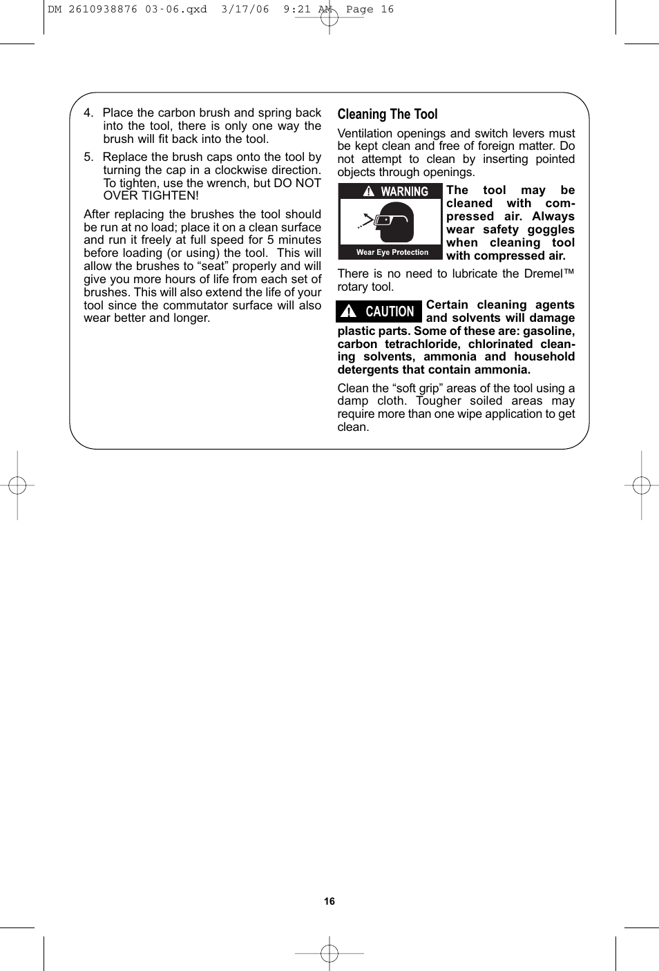 Dremel 03-5415317 User Manual | Page 16 / 24