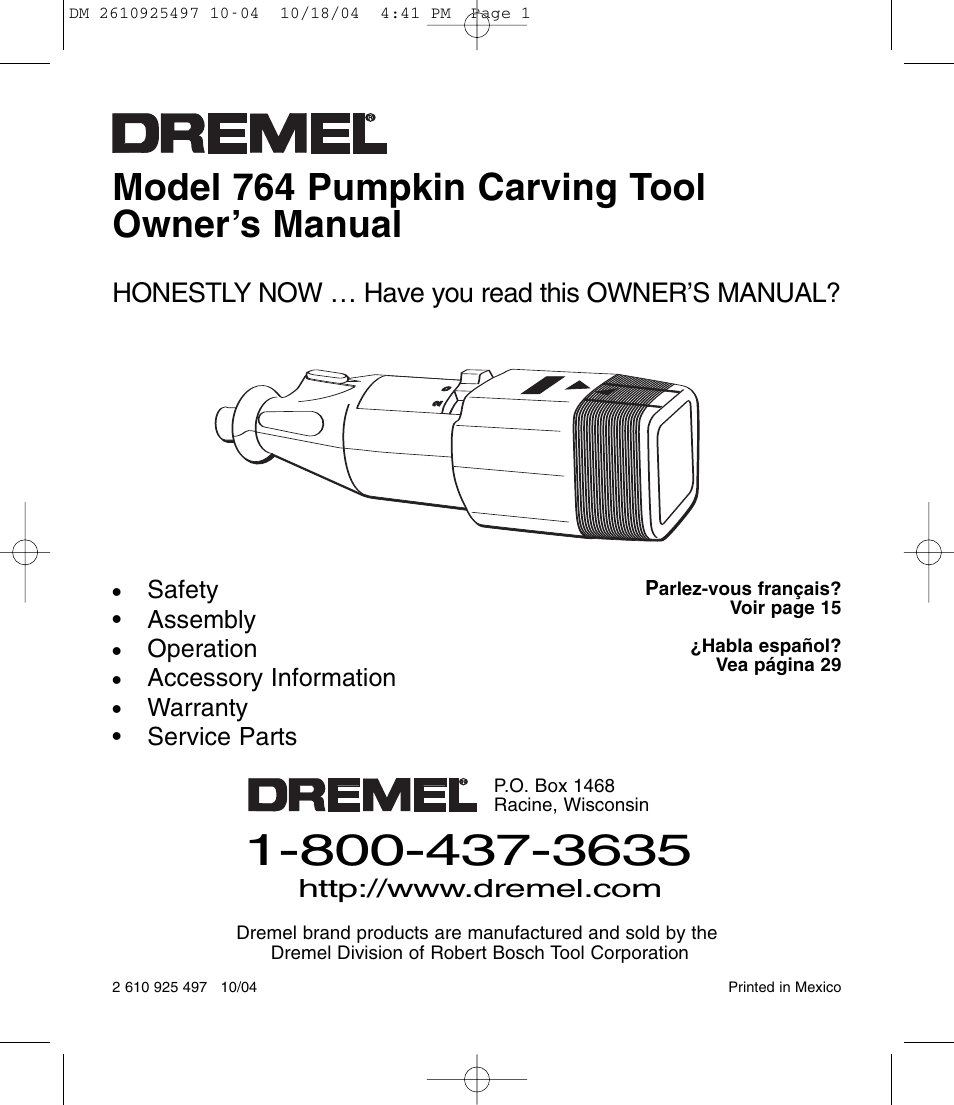 Dremel 764 User Manual | 43 pages