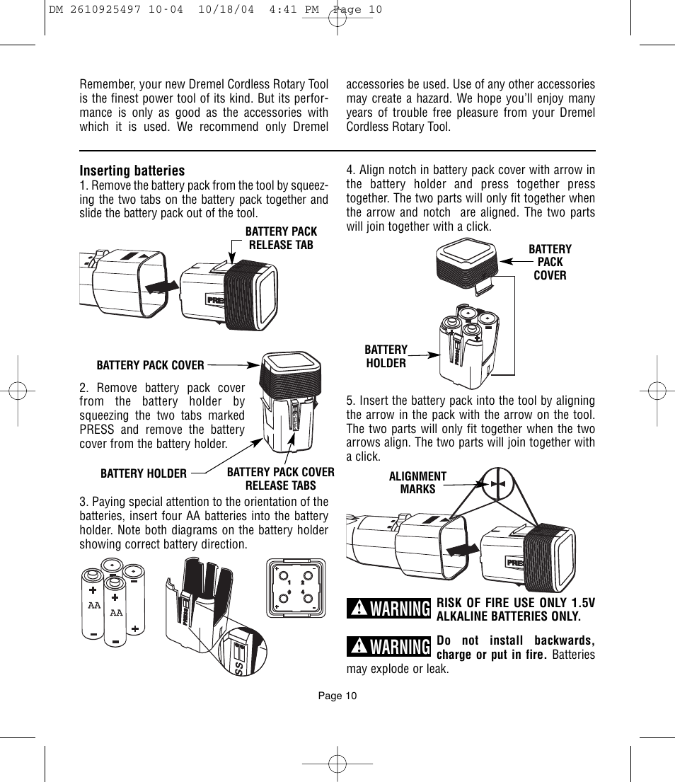 Warning | Dremel 764 User Manual | Page 10 / 43