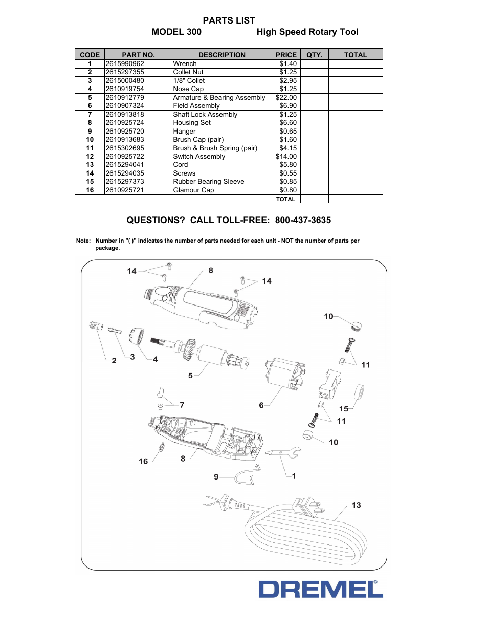 Dremel 300 User Manual | 2 pages
