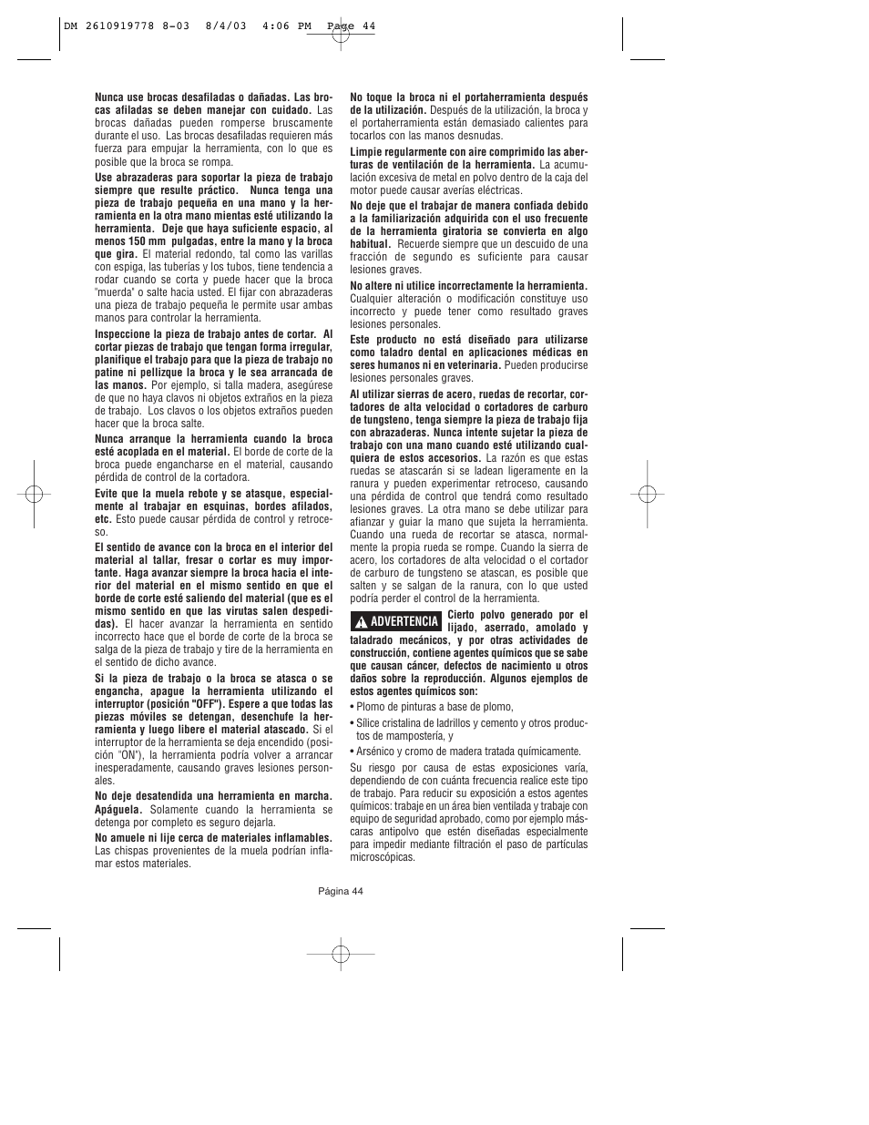 Dremel 800 User Manual | Page 44 / 64