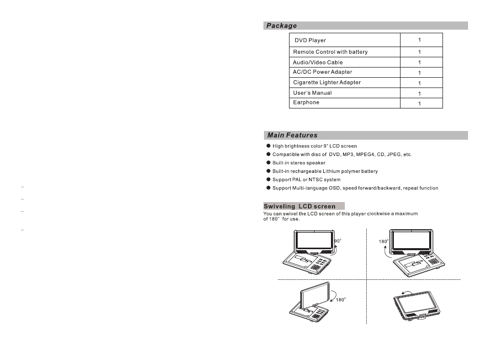 Ò³ãæ 3 | Curtis SDVD9005 User Manual | Page 3 / 13