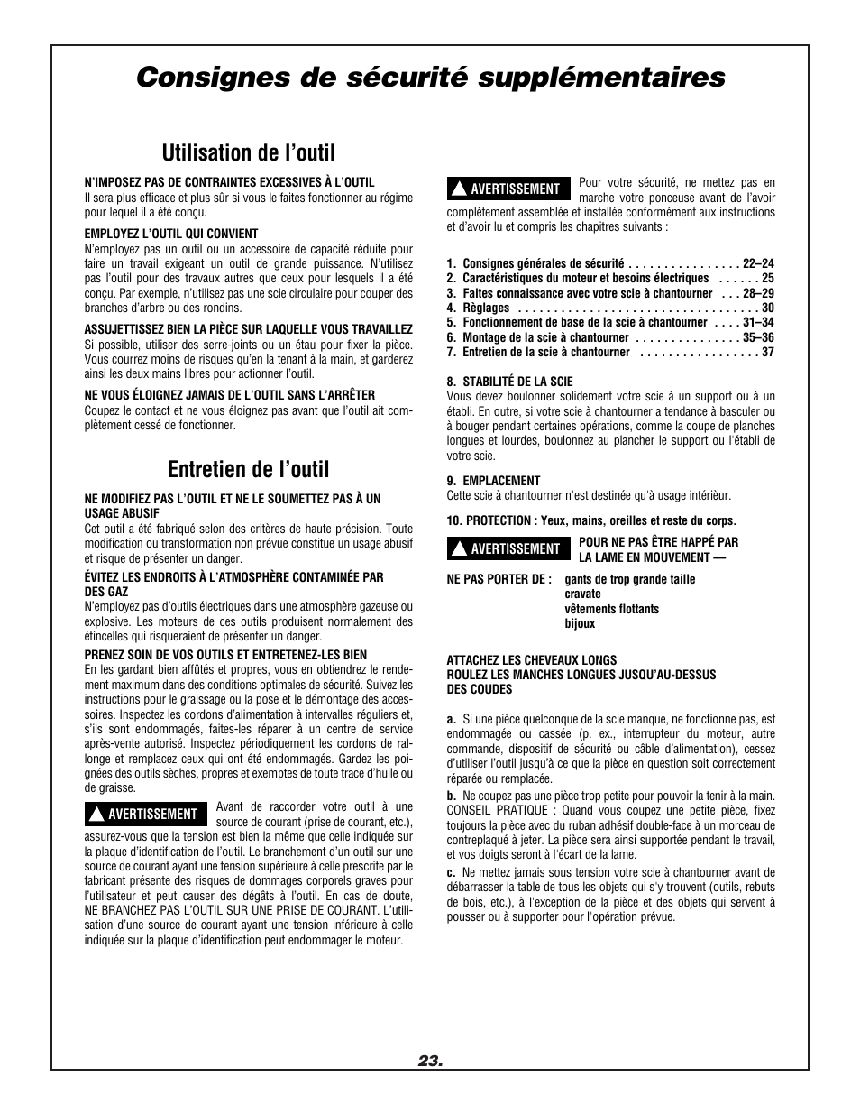 Consignes de sécurité supplémentaires, Utilisation de l’outil, Entretien de l’outil | Dremel 1680 User Manual | Page 23 / 64