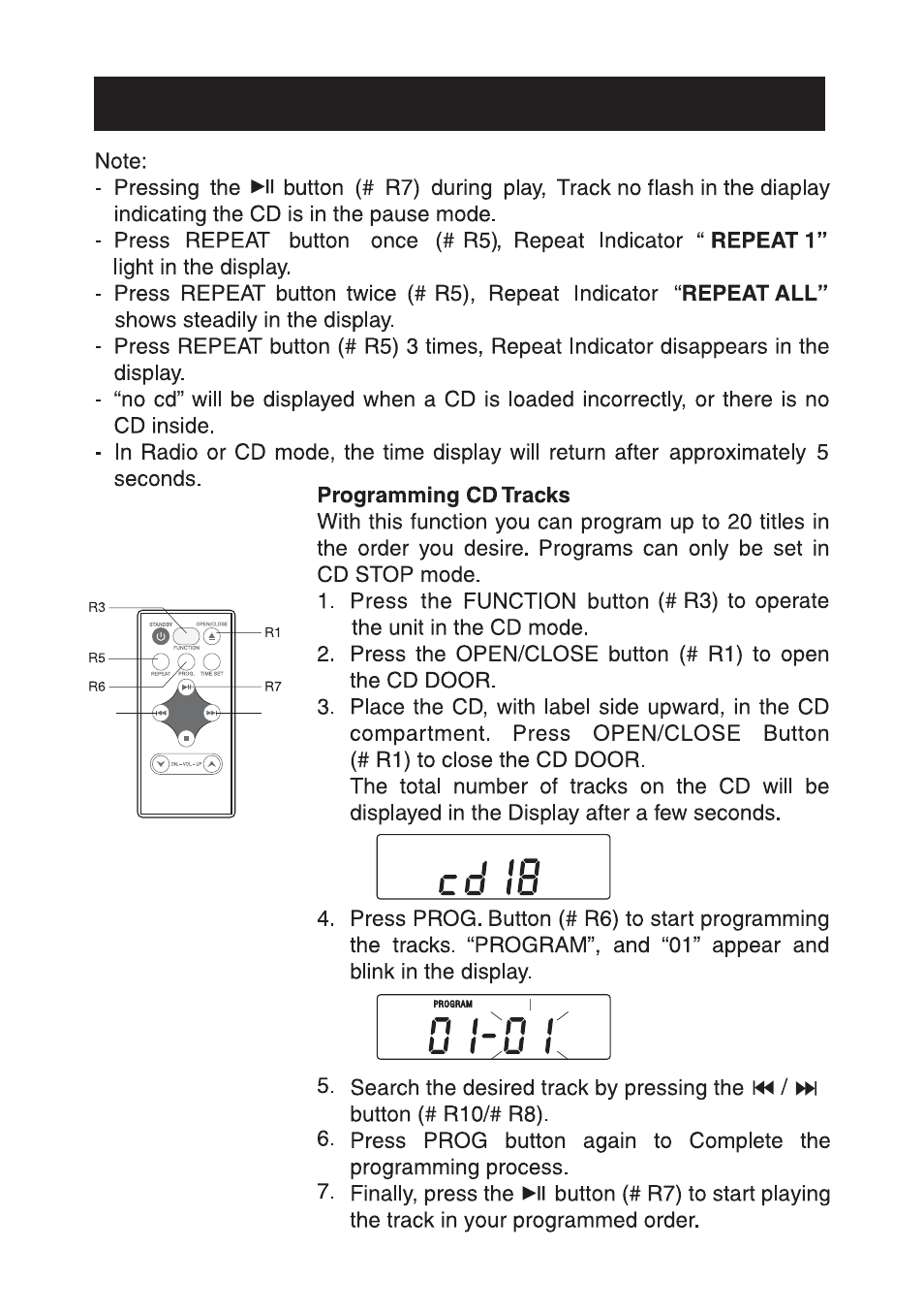 Compact disc operation | Curtis SKCR2613B User Manual | Page 11 / 16