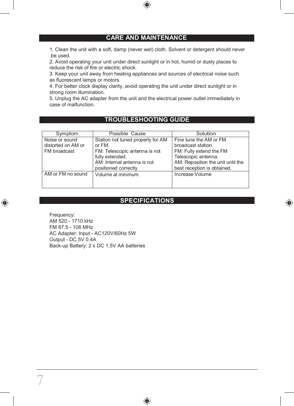 Curtis SCR1206B-PL User Manual | Page 7 / 8