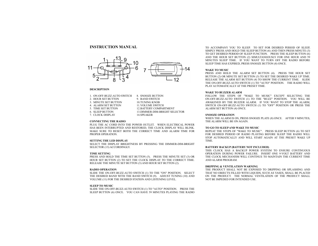 Curtis SCR1344 User Manual | 1 page