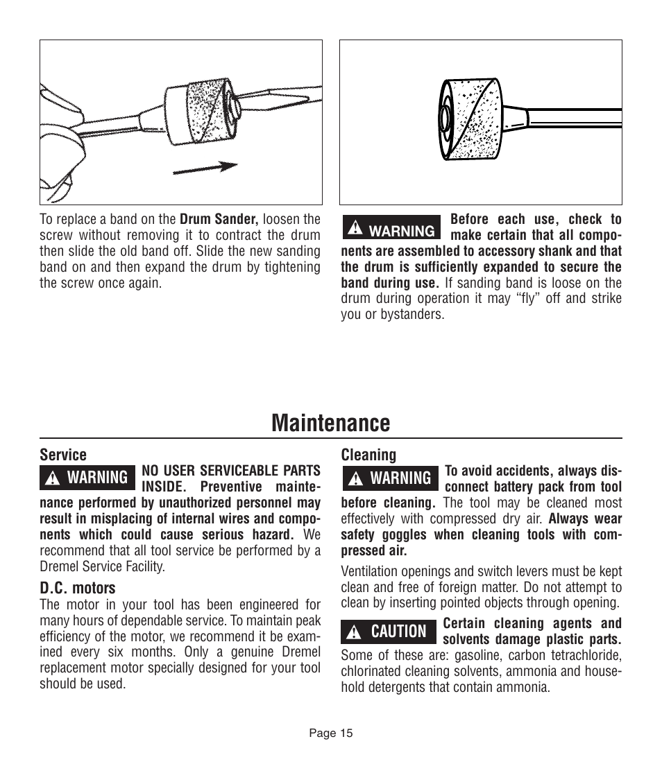 Maintenance | Dremel 761 User Manual | Page 15 / 52