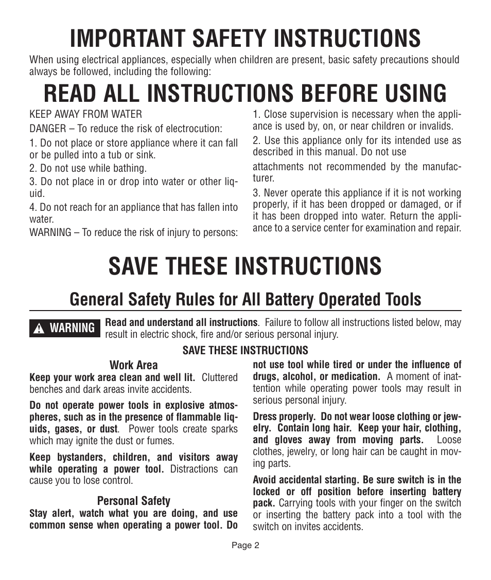 Save these instructions | Dremel 761 User Manual | Page 2 / 52