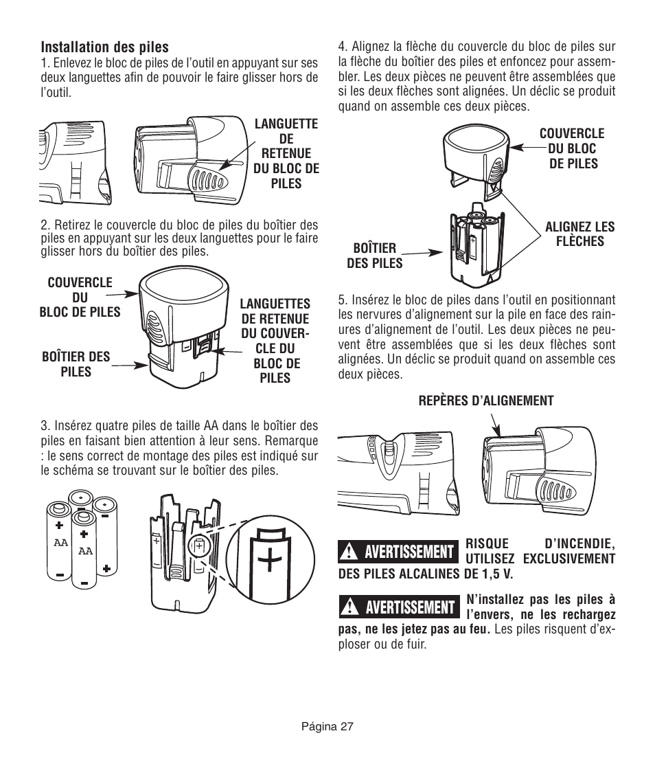 Avertissement | Dremel 761 User Manual | Page 27 / 52
