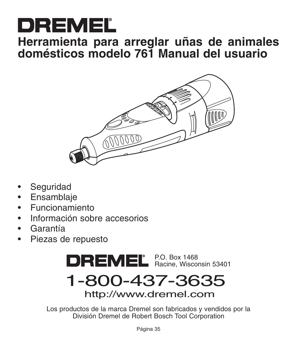 Dremel 761 User Manual | Page 35 / 52