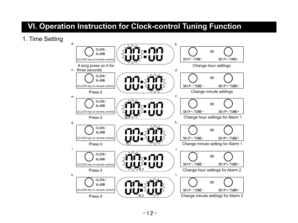 Time setting | Curtis SKCR2644A User Manual | Page 14 / 36