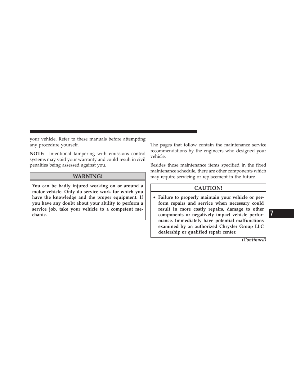 Maintenance procedures | Dodge 2010 Viper SRT10 Coupe User Manual | Page 215 / 316