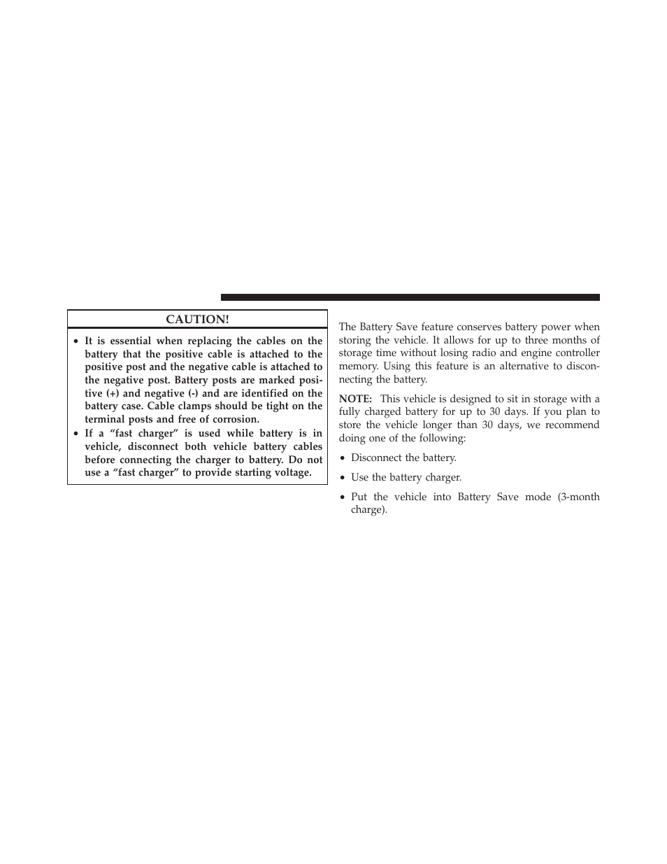 Battery save feature | Dodge 2010 Viper SRT10 Coupe User Manual | Page 222 / 316