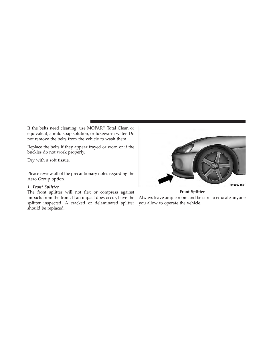 Aero group — if equipped | Dodge 2010 Viper SRT10 Coupe User Manual | Page 244 / 316