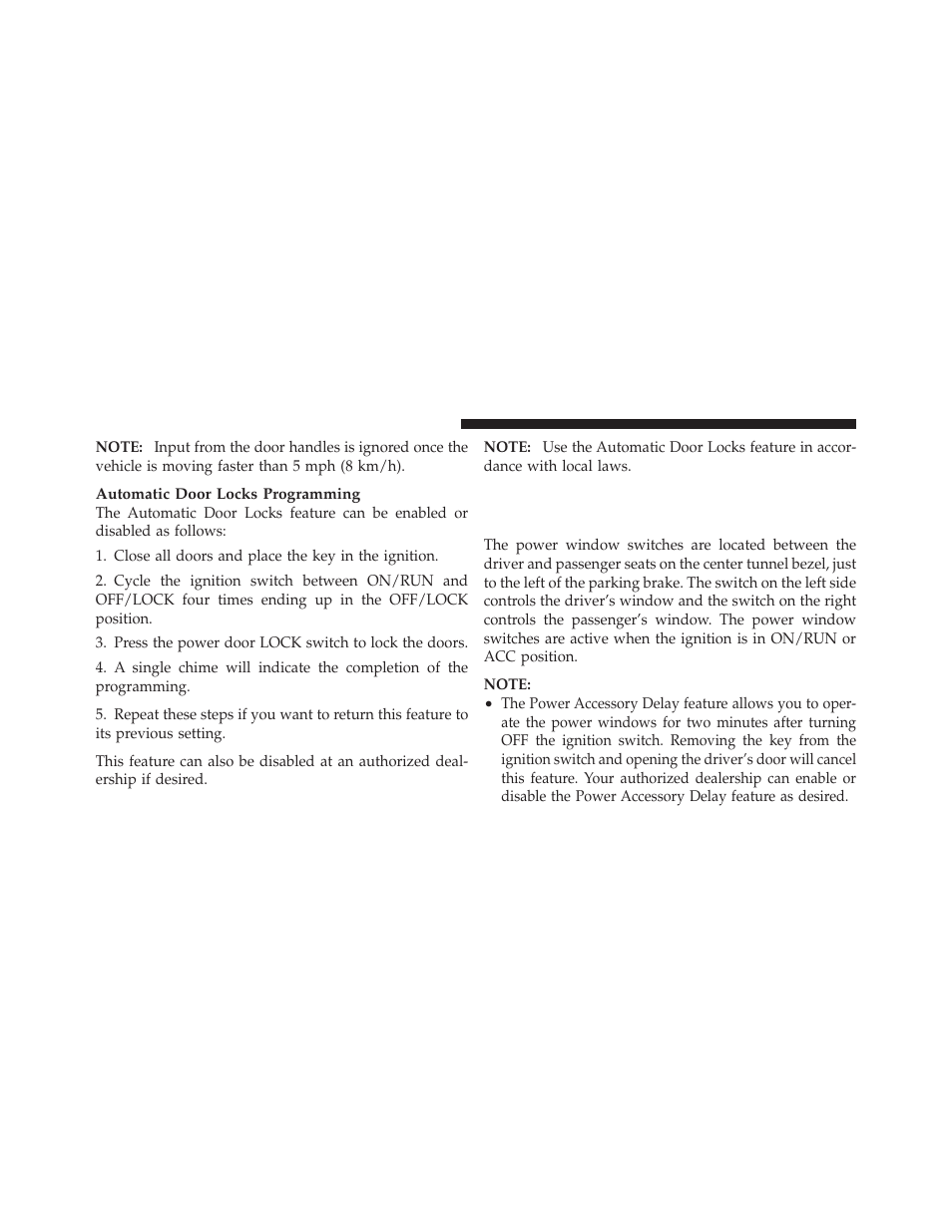 Windows, Power windows | Dodge 2010 Viper SRT10 Coupe User Manual | Page 30 / 316
