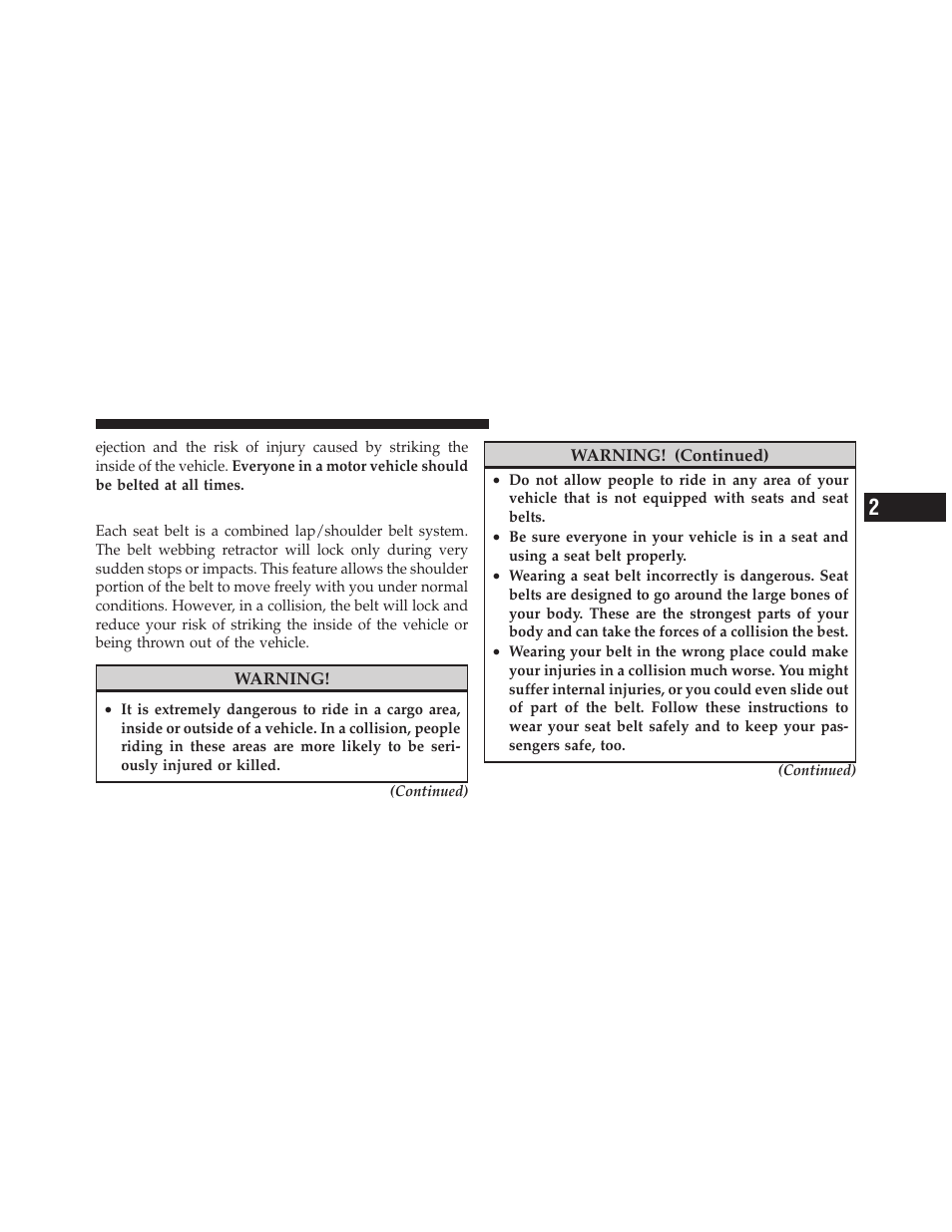 Lap/shoulder belts | Dodge 2010 Viper SRT10 Coupe User Manual | Page 37 / 316
