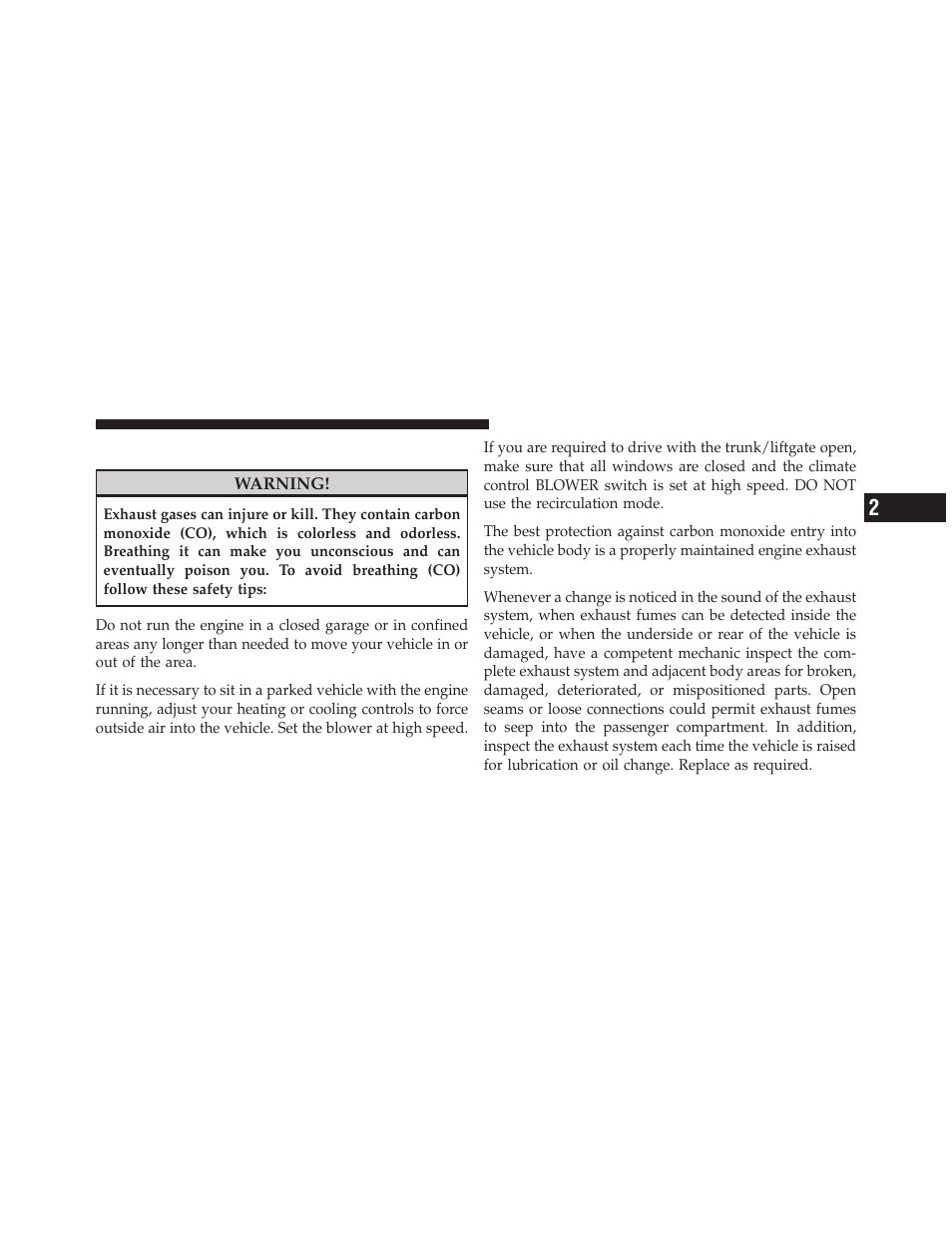 Exhaust gas | Dodge 2010 Viper SRT10 Coupe User Manual | Page 67 / 316