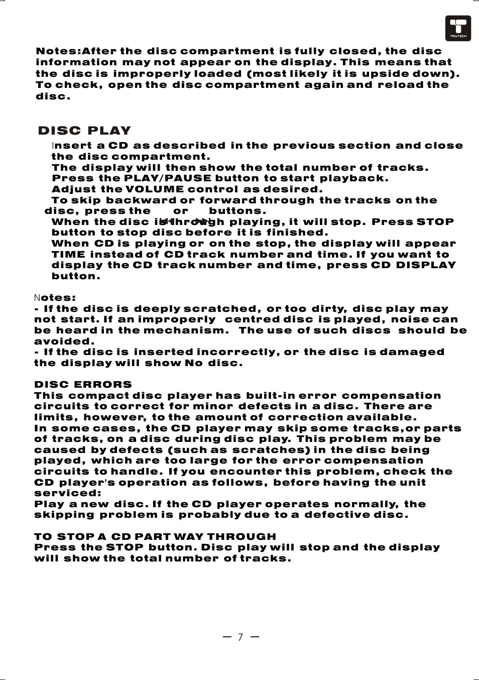 Ò³ãæ 8 | Curtis TCR4964 User Manual | Page 8 / 13