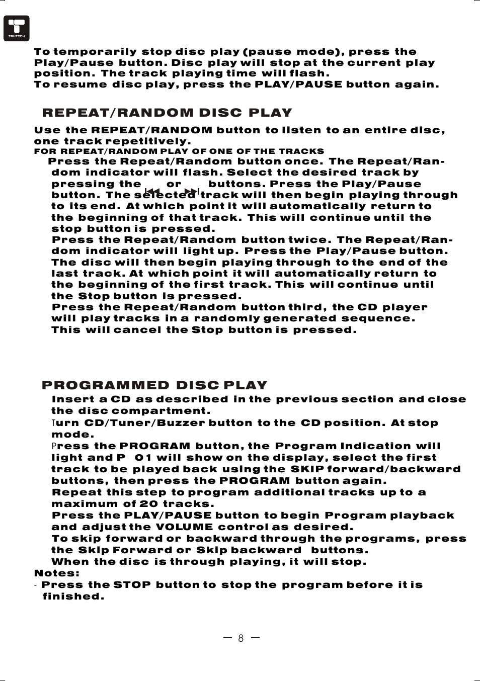 Ò³ãæ 9 | Curtis TCR4964 User Manual | Page 9 / 13