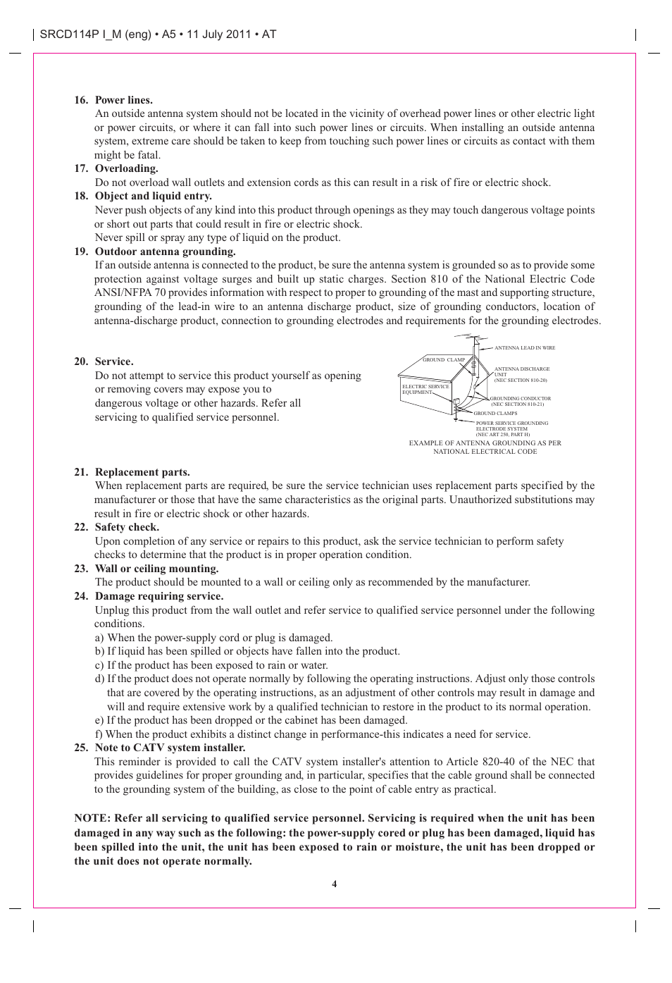 Curtis SRCD114P User Manual | Page 4 / 10