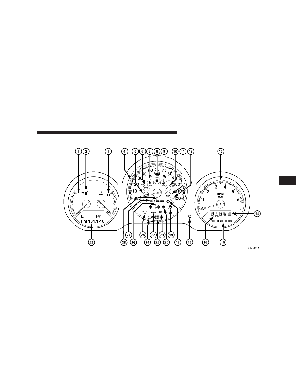 Instrument cluster - premium, Instrument cluster — premium | Dodge 2008 JS Avenger Sedan User Manual | Page 171 / 467