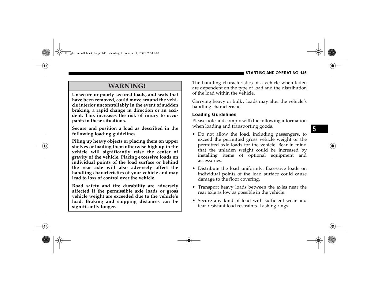Warning | Dodge 2004 Sprinter Carb & Chassis User Manual | Page 145 / 272