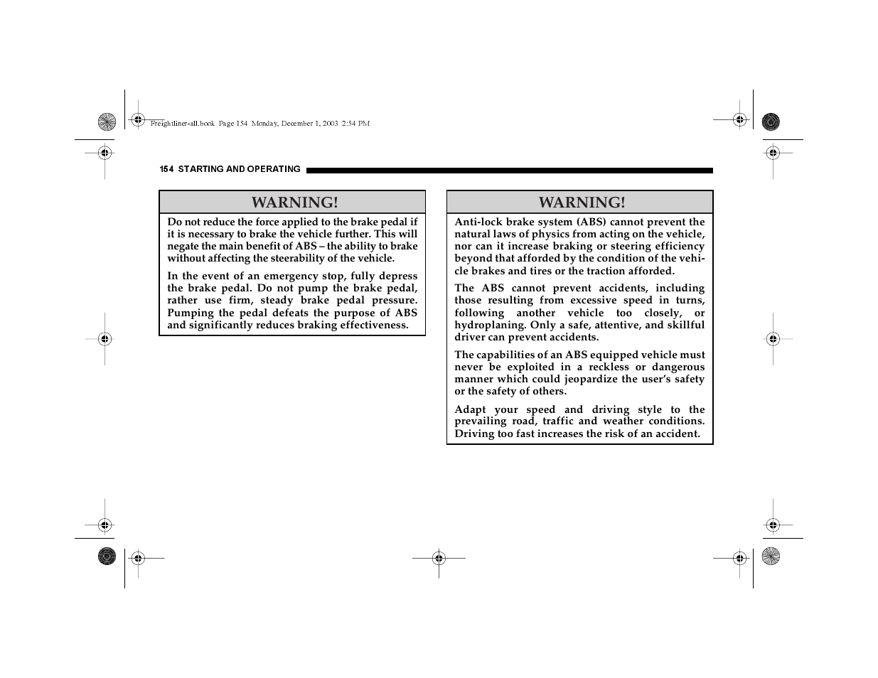 Warning | Dodge 2004 Sprinter Carb & Chassis User Manual | Page 154 / 272