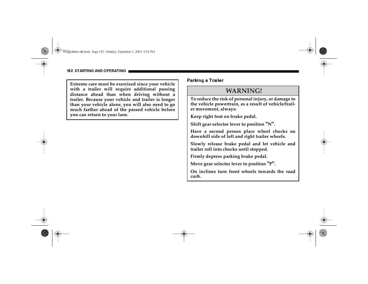 Warning | Dodge 2004 Sprinter Carb & Chassis User Manual | Page 182 / 272