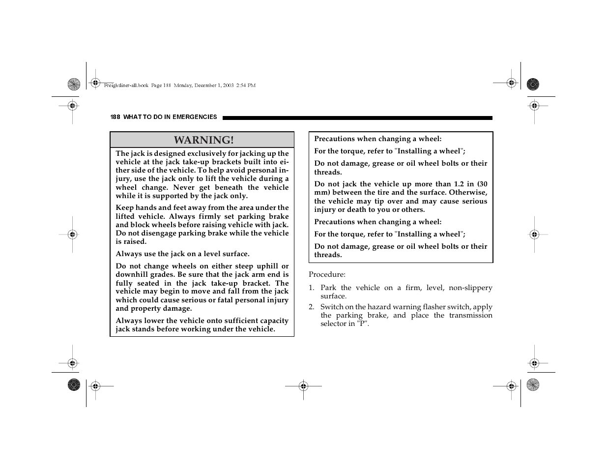 Warning | Dodge 2004 Sprinter Carb & Chassis User Manual | Page 188 / 272