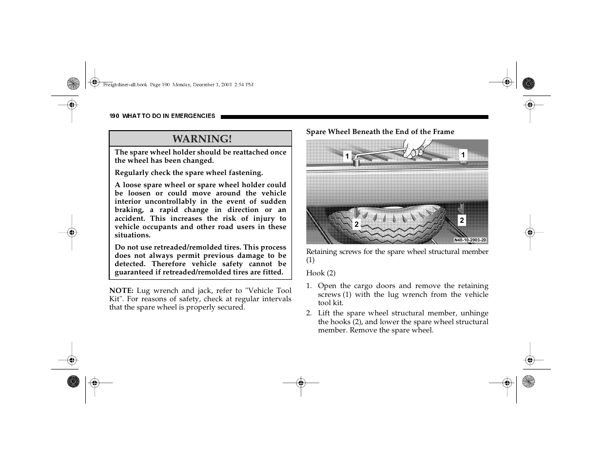 Warning | Dodge 2004 Sprinter Carb & Chassis User Manual | Page 190 / 272