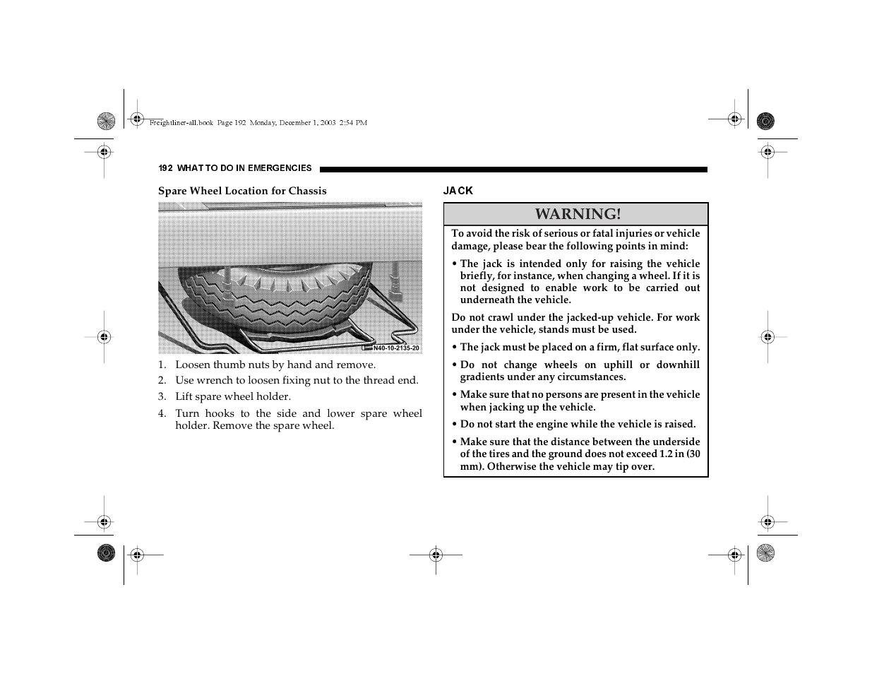 Warning | Dodge 2004 Sprinter Carb & Chassis User Manual | Page 192 / 272