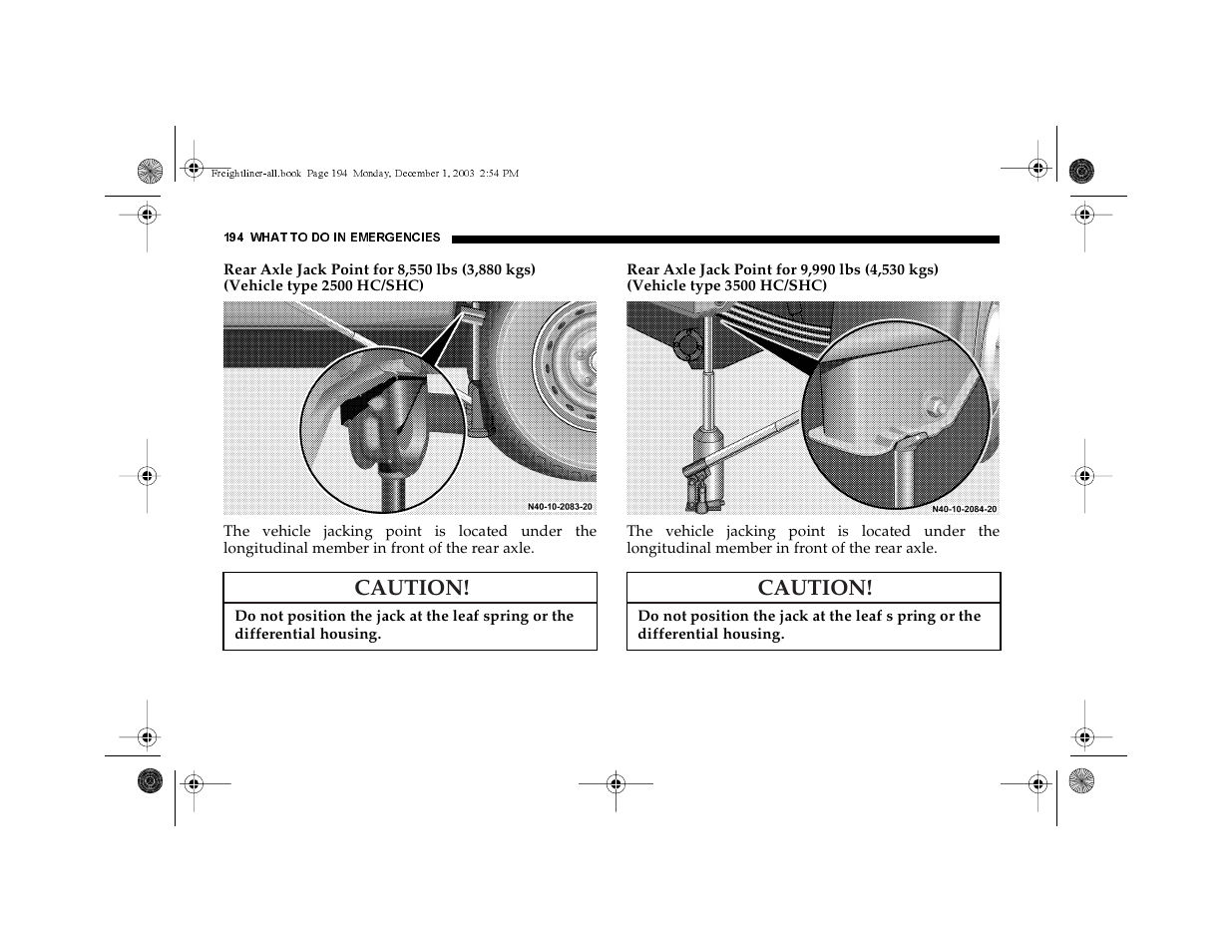 Caution | Dodge 2004 Sprinter Carb & Chassis User Manual | Page 194 / 272