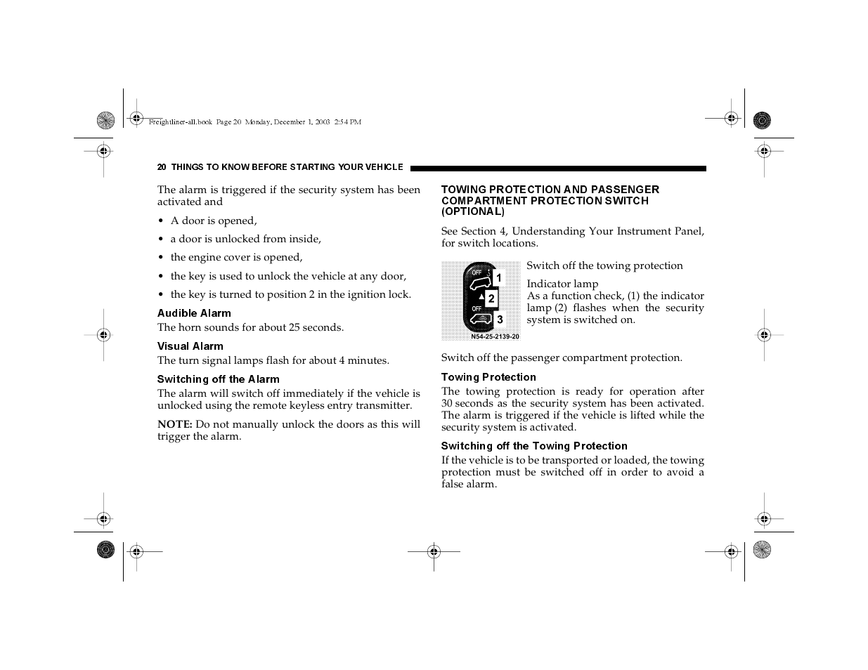 Audible alarm, Visual alarm, Switching off the alarm | Towing protection, Switching off the towing protection | Dodge 2004 Sprinter Carb & Chassis User Manual | Page 20 / 272