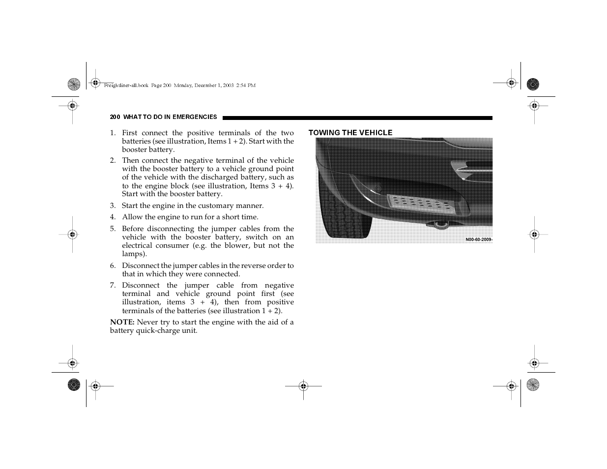 Towing the vehicle | Dodge 2004 Sprinter Carb & Chassis User Manual | Page 200 / 272