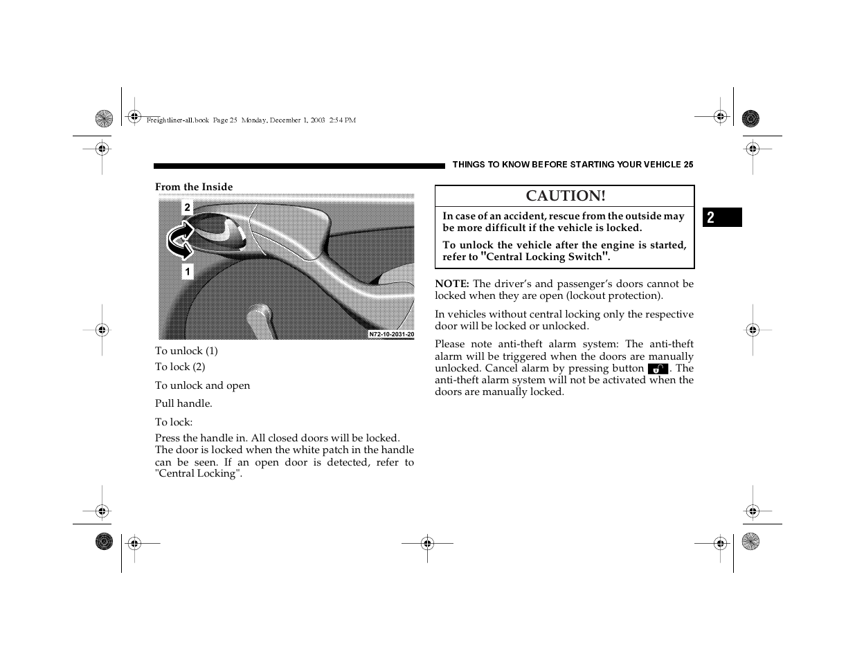 Caution | Dodge 2004 Sprinter Carb & Chassis User Manual | Page 25 / 272