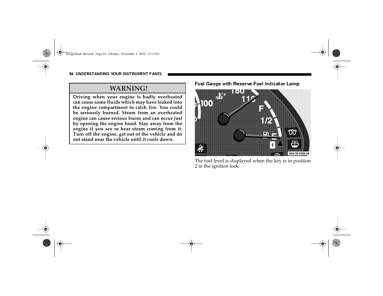 Fuel gauge with reserve fuel indicator lamp, Warning | Dodge 2004 Sprinter Carb & Chassis User Manual | Page 94 / 272