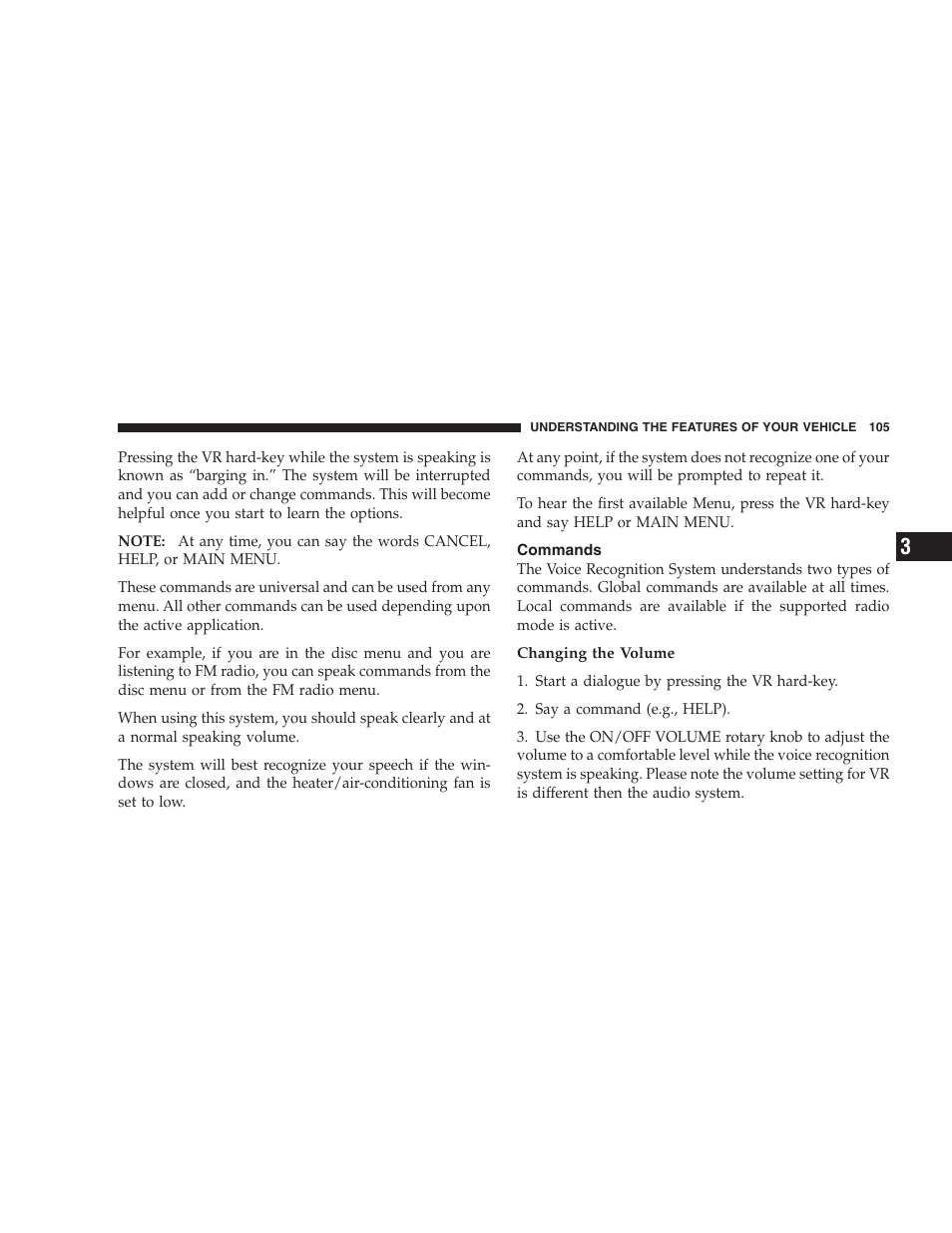 Commands | Dodge 2008 Challenger SRT8 User Manual | Page 107 / 385