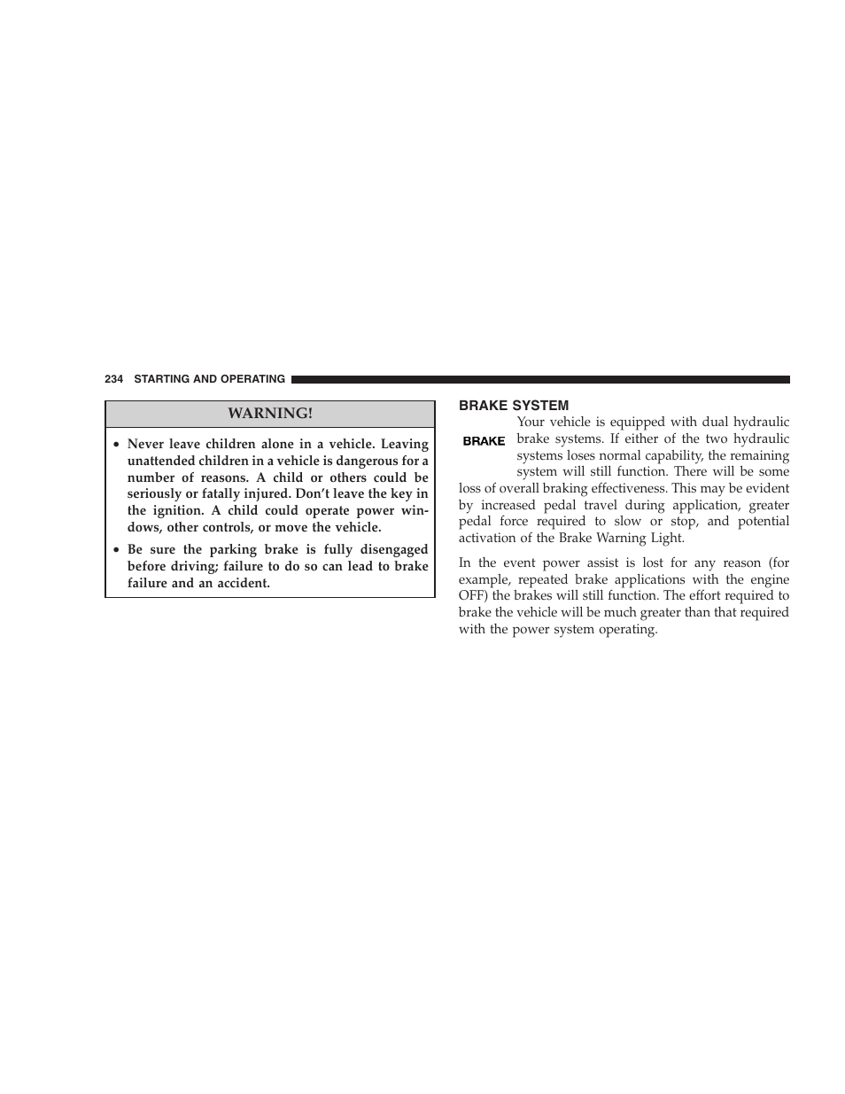 Brake system | Dodge 2008 Challenger SRT8 User Manual | Page 236 / 385