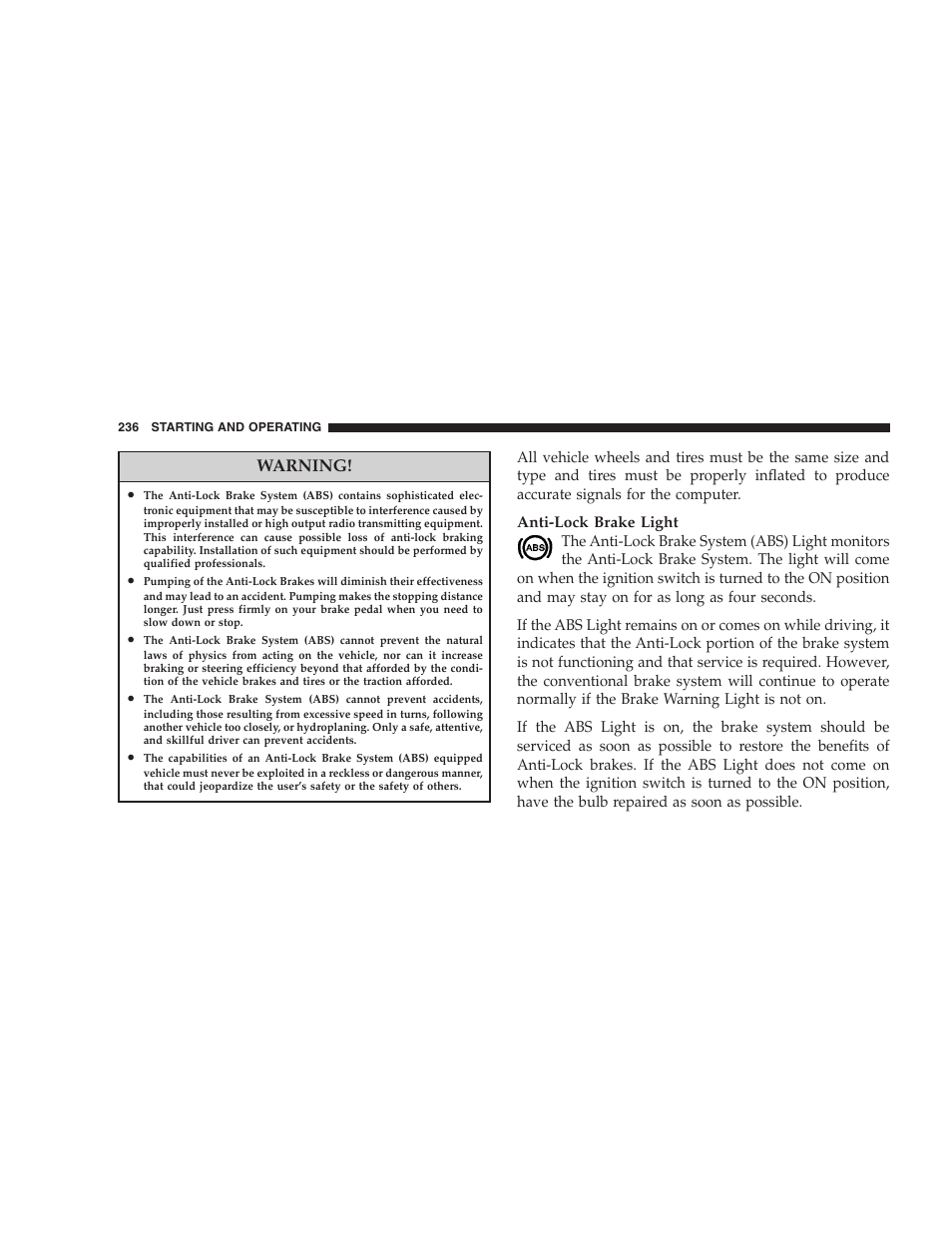 Dodge 2008 Challenger SRT8 User Manual | Page 238 / 385