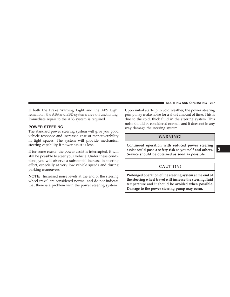 Power steering | Dodge 2008 Challenger SRT8 User Manual | Page 239 / 385