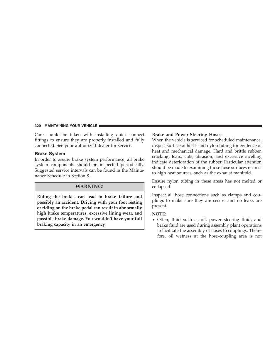 Brake system | Dodge 2008 Challenger SRT8 User Manual | Page 322 / 385