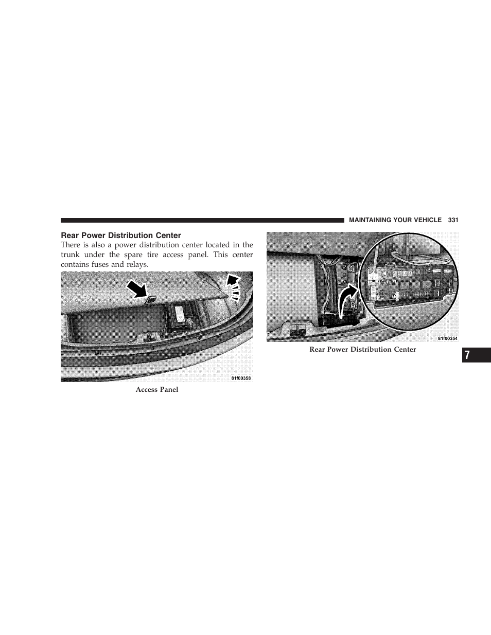 Rear power distribution center | Dodge 2008 Challenger SRT8 User Manual | Page 333 / 385