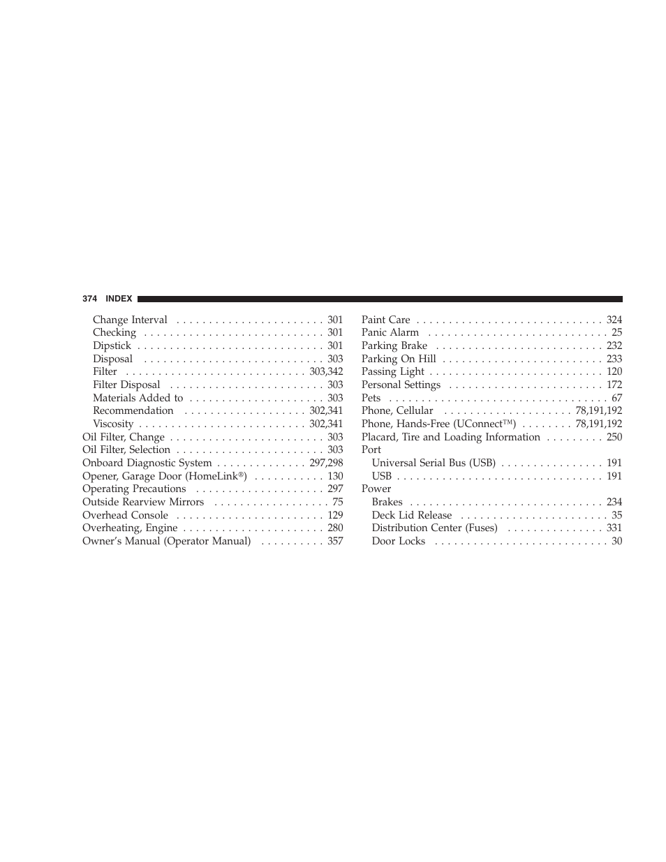 Dodge 2008 Challenger SRT8 User Manual | Page 376 / 385