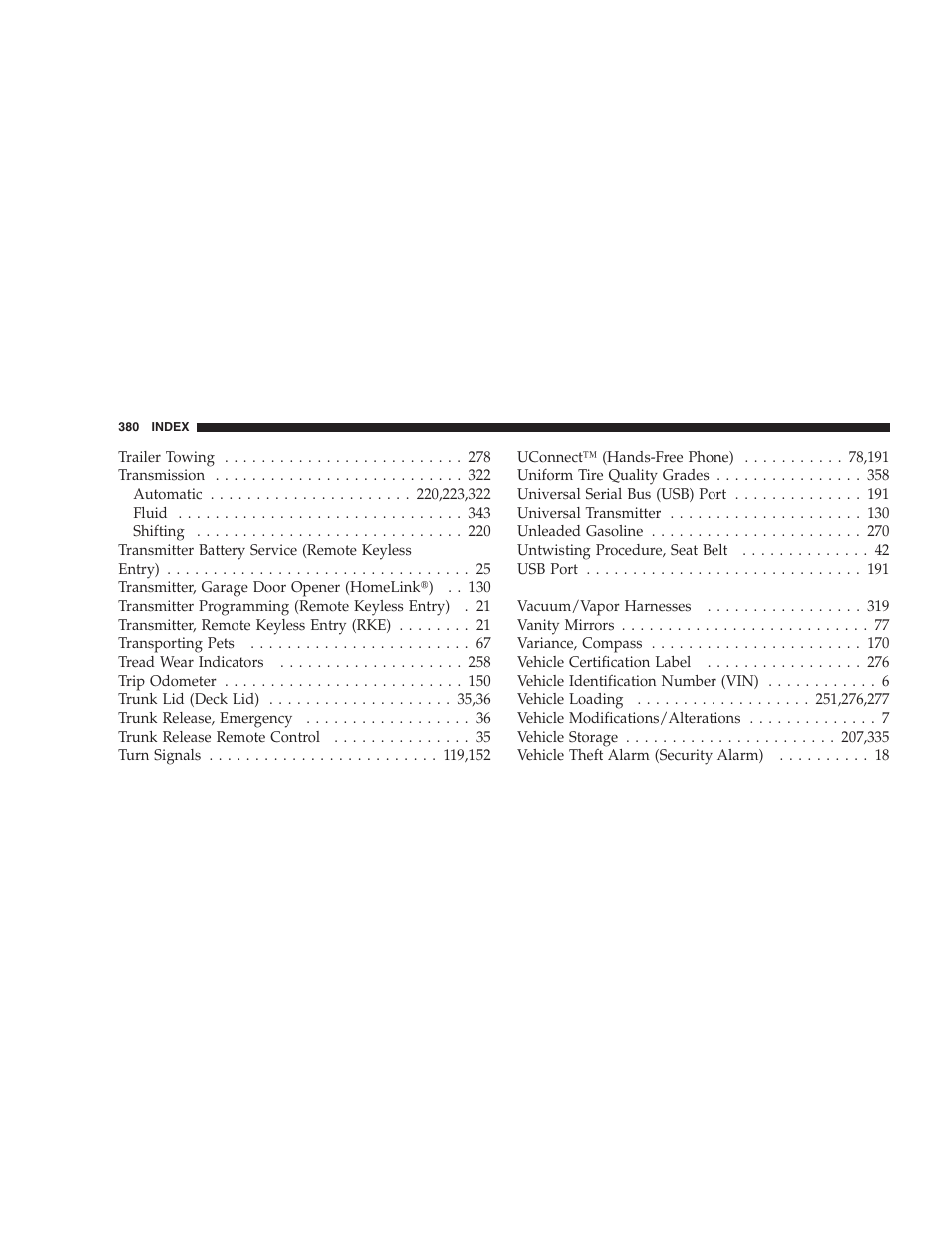 Dodge 2008 Challenger SRT8 User Manual | Page 382 / 385