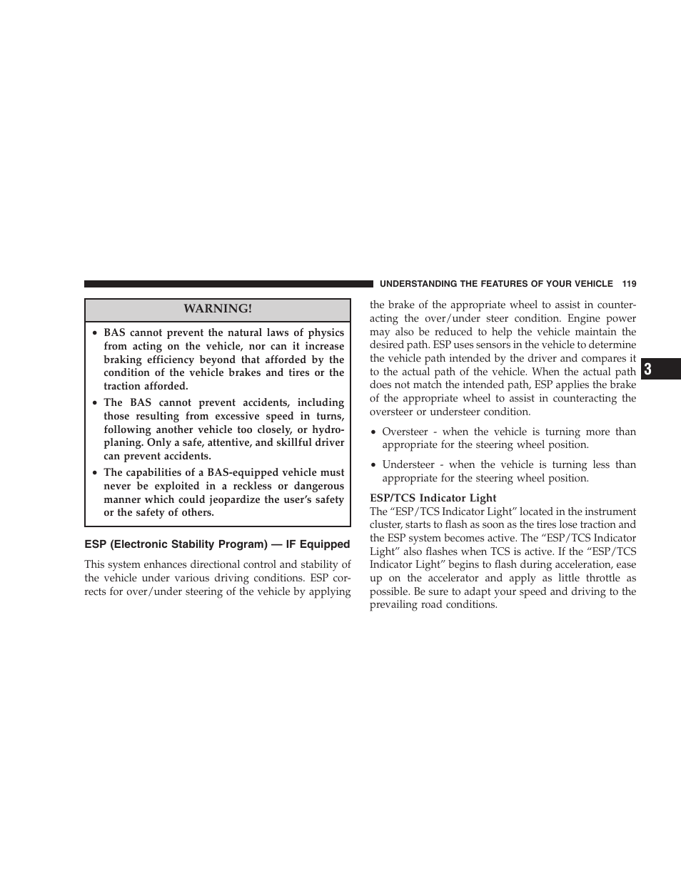 Esp (electronic stability program), If equipped | Dodge 2007 Caliber User Manual | Page 119 / 360