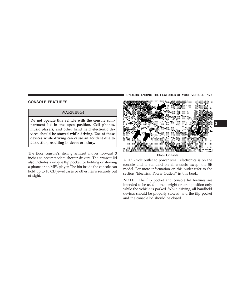 Console features | Dodge 2007 Caliber User Manual | Page 127 / 360