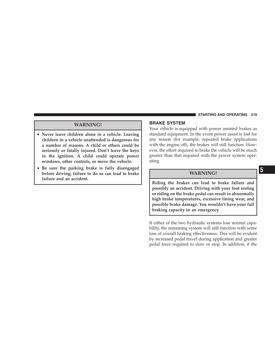 Brake system | Dodge 2007 Caliber User Manual | Page 219 / 360