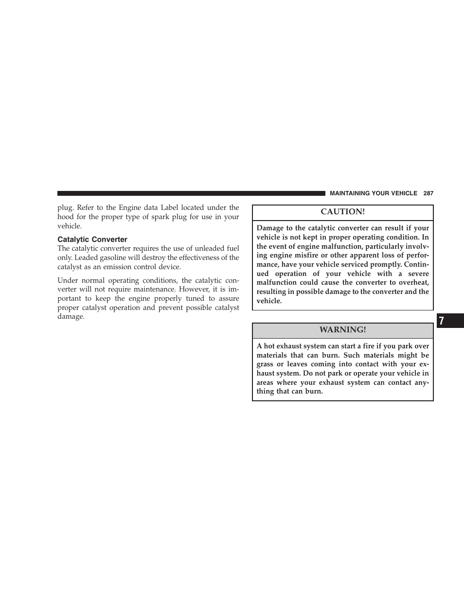 Catalytic converter | Dodge 2007 Caliber User Manual | Page 287 / 360